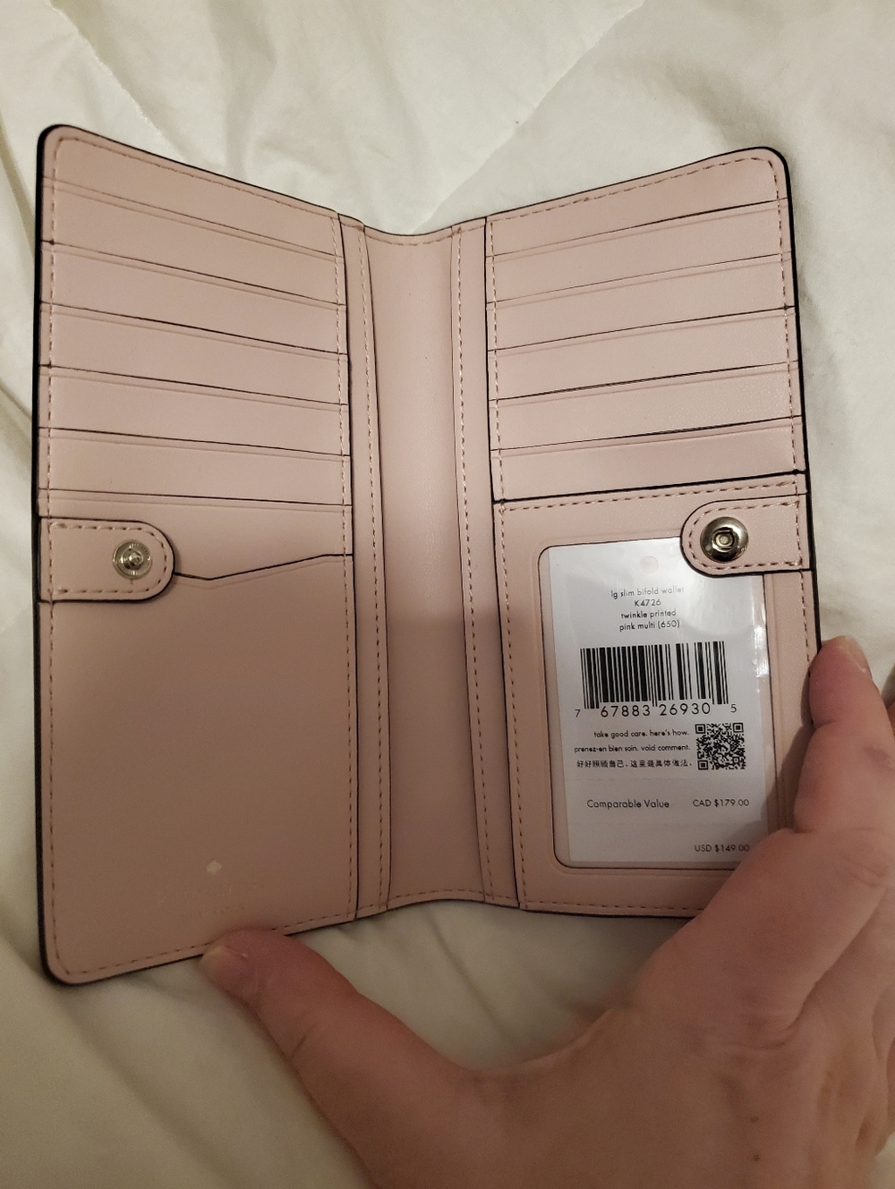 kate spade pale pink star-print kids wallet - Picture 9 of 10